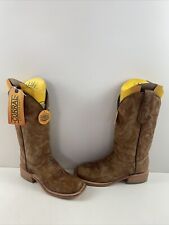 NWOB Corral Sand Embroidery Leather Square Toe Western Boots Women’s Size 6.5 M picture