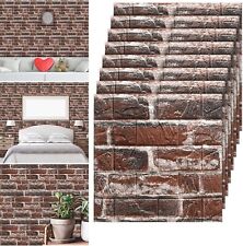 10 Pcs 3D Tile Red Brick Wall Sticker Self-adhesive Foam Panel Wallpaper 38*35 picture