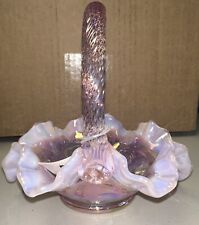 Fenton Pink Iridescent/Opalescent Ruffled Art Glass 5.5