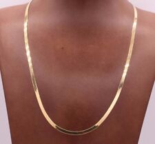 High Polished Herringbone Necklace Chain 10K Solid Yellow Gold 3.0mm ALL SIZES picture