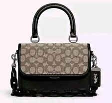 NWT Coach Rogue Top Handle In Signature Jacquard Silver Black CA215 MSRP $695 picture