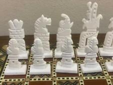 Antique Handmade Chess Pieces Real Carved Camel Bone picture