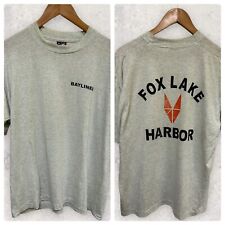 Best Fruit of The Loom Fox Lake Harbor Single Stitch Graphic T Shirt Gray XL picture
