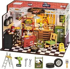 Rolife DIY Wooden Dollhouse Miniature Garage Workshop with LED DIY Kit Kids Gift picture