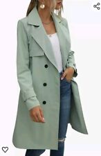 Makkrom Women's Double Breasted Long Trench Coat Windproof w Belt picture