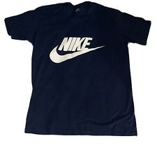 Vintage NIKE Spell Out Swoosh Logo Shirt - Sz Large - 1980s Sportswear Blue Tag picture