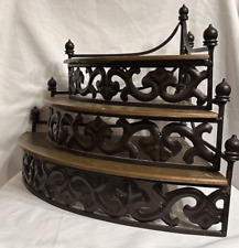 Late 19th Century French Scroll w/Brass Lined Corner Shelves and Cast Iron Trim picture