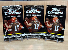 2007 Topps Chrome Football 3 Hobby Pack Lot (Peterson, Megatron, Revis RCs?) picture