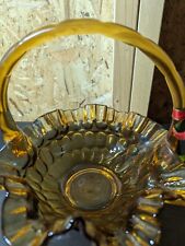 vintage fenton amber glass candy dish picture