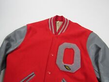 Vtg 50s 60s Lasley Leather Wool Varsity Letterman Jacket Sz 40 Ohio State Colors picture