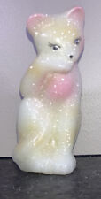 Fenton 5074 JB Grooming Cat On Opal Satin “Glistening Woods”  Glitter picture