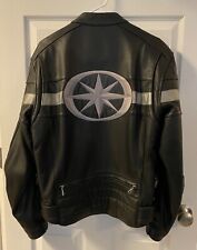 Vintage Yamaha Star Leather Racer Motorcycle Jacket Coat Medium M Black picture