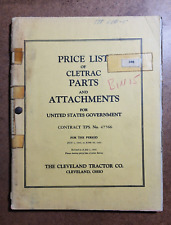 1943 CLEVELAND TRACTOR COOMPANY Price List of Cletrac Parts / U.S. Government picture