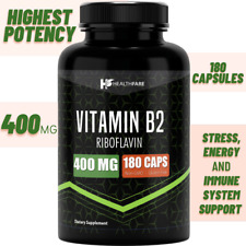 Vitamin B2 400mg | 180 Capsules | Riboflavin | Gluten Free & Non-GMO HealthFare picture