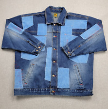Boom-X Jeans Jacket Adult 2XL Corduroy Patchwork Russia Made Blue Denim Mens picture