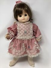 Soft Cloth & Vinyl Horsman Yvette ~18” Doll Brunette Pink Dress 1984 picture
