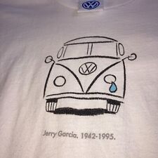 Vintage 1995 VW Jerry Garcia Memorial T Shirt The Grateful Dead White Sz L picture