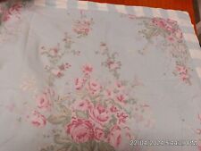 Vintage Shabby Chic Blue With Pink Roses /Stripes Set Of Shams picture