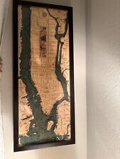 Manhattan, New York 3-D Nautical Wood Chart, Medium, 13.5