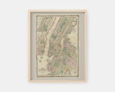 1873 Colton's New York City Map Print Poster picture
