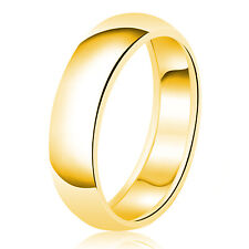 Stainless Steel Gold Wedding Band Ring Plain Comfort Fit FREE ENGRAVE 3mm-10mm picture