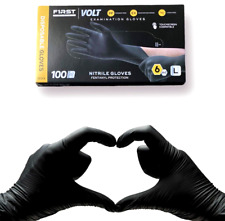 First Glove 6 Mils Black Nitrile Gloves Latex & Powder Free Heavy Duty Gloves picture