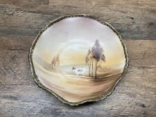 Old Nippon Hand Painted COW In Meadow Decorated Porcelain Bowl picture