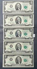 FIVE UNCIRCULATED 1976 Two Dollar Bills ~ Lot of FIVE 1976 $2 Bills ~ Lot #4181 picture