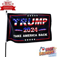 Double Sided Trump 2024 Flag Take America Back 3x5 Foot Indoor Outdoor Banner picture