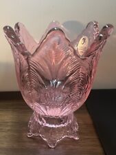 Vintage Fenton Art Glass Tulip Shape Pink Two Way Votive picture