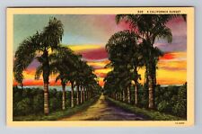 CA-California, Sunset, Antique, Vintage Souvenir Postcard picture
