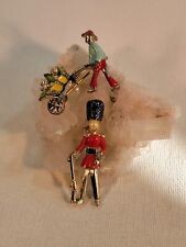 Brooch Vintage Pin Lot 2 Figural Brooches Man And wheelbarrow & Soldier picture