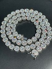 Men's Ladies 10mm Tennis Chain Real Solid 925 Silver Flooded CZ picture