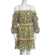 Alice + Olivia Yellow Floral Print 3/4 Sleeve Mini Dress , Size 6 NWT picture