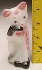Fenton for QVC 2005 Grooming Cat Hand Painted on Opal No. 5074IV Limited Edition picture