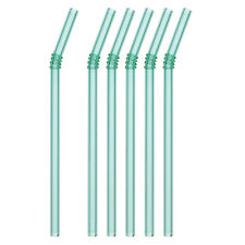 6Pcs Dark Green Reusable Glass Straws, 195mm/8-inch Long, Cute Straws picture