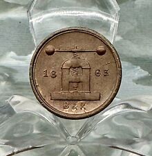 1863 Civil War Token⭐️R-3 NYC Roofer Card⭐️Fascinating Coin-Press Reverse picture