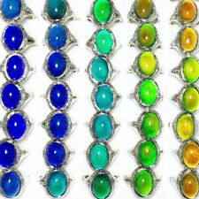 Wholesale 30pcs Oval Vintage Mood Rings Bulk Women Change Color Finger Jewelry picture