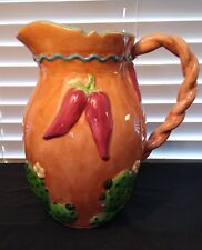 Lotus Majolica Cactus And Hot Pepper Large Water/Juice Picture China 1995 picture