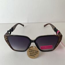 NEW Betsey Johnson Animal Print With Hearts Sunglasses Leopard Oversized picture