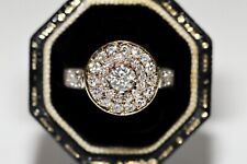 Vintage Circa 1960s 18k Gold Natural Diamond Decorated Cocktail Decorated Ring picture