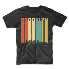 Vintage 1970's Retro Style Brooklyn New York Skyline T-Shirt picture