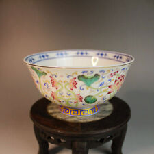 Qing Dynasty Qianlong Porcelain pastel lotus leaf bowl Antique reproduction picture