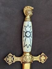 AnTiQuE KNIGHTS TEMPLAR SWORD Saber Blade Ornate Masonic Fraternal Free Mason picture