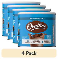 4Pack Ovaltine Rich Chocolate Drink Mix Powdered Drink Mix fr Hot Cold Milk 18Oz picture