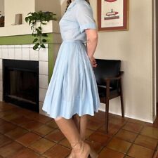 Vintage 50s Cotton Pleated Day Shirt Dress picture