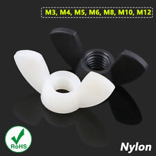 Black White Nylon Wing Nuts Plastic Butterfly Nut M3 M4 M5 M6 M8 M10 M12 DIN315 picture