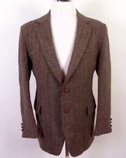 vintage EUC Stix Baer & Fuller Brown 100% Wool Tweed Herringbone Blazer SZ 42 R picture