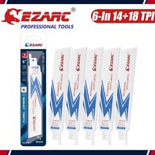 5PCS 6 INCH EZARC Reciprocating Saw Blade, Bi-Metal Blades 14+18TPI for Steel US picture