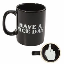Have a Nice Day Middle Finger Coffee Mug, Funny Gift (Black Color, Holds 10oz) picture